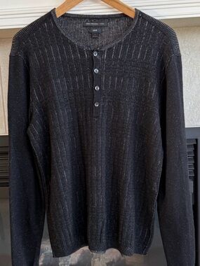 John Varvatos Luxe Henley Top/Sweater Size Large